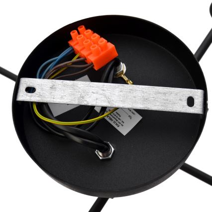 LED Plafonski luster CAMBRIDGE 4xE27/8W/230V crna