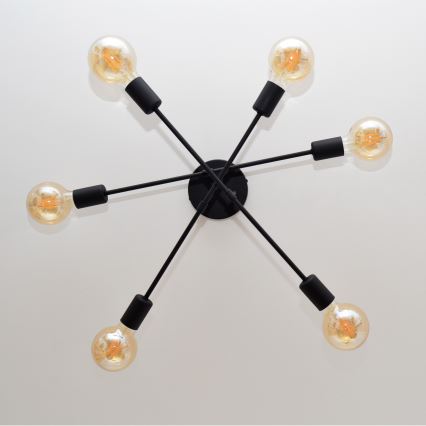 LED plafonski luster CAMBRIDGE 6xE27/8W/230V crna