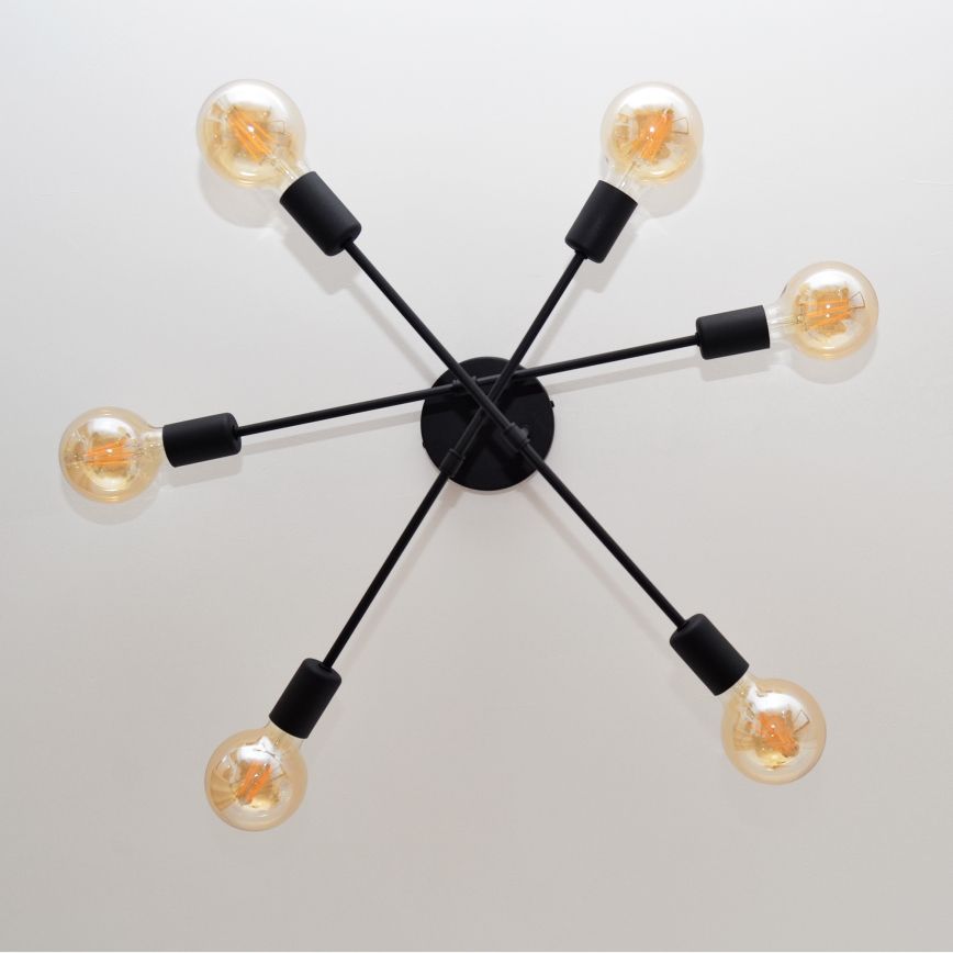 LED plafonski luster CAMBRIDGE 6xE27/8W/230V crna