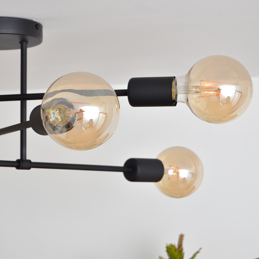 LED plafonski luster CAMBRIDGE 6xE27/8W/230V crna