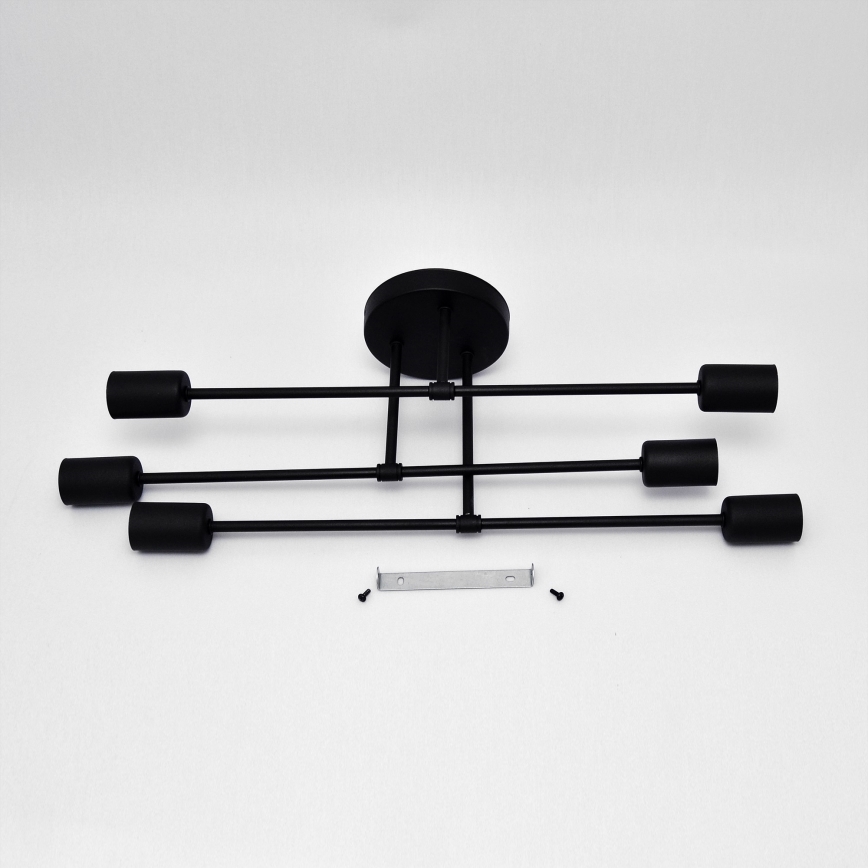 LED plafonski luster CAMBRIDGE 6xE27/8W/230V crna