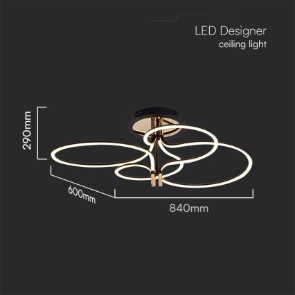 LED plafonski luster LED/36W/230V 3000K
