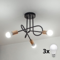 LED plafonski luster OXFORD 3xE27/15W/230V, crni