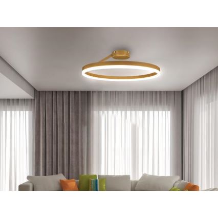LED plafonski luster sa prigušiva LED/40W/230V 3000-6500K zlatna + daljinski upravljač