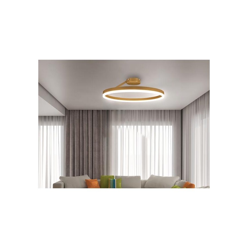 LED plafonski luster sa prigušiva LED/40W/230V 3000-6500K zlatna + daljinski upravljač