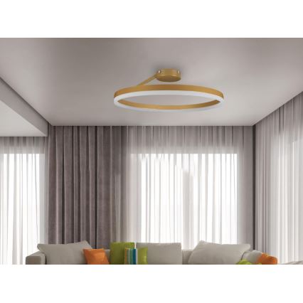 LED plafonski luster sa prigušiva LED/40W/230V 3000-6500K zlatna + daljinski upravljač