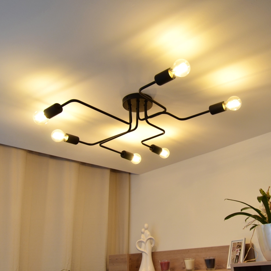 LED plafonski luster TUBE 6xE27/15W/230V