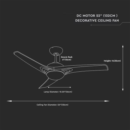 LED plafonski ventilator LED/15W/230V 3000/4000/6400K + daljinski upravljač