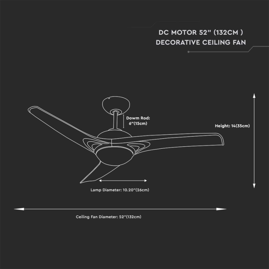 LED plafonski ventilator LED/15W/230V 3000/4000/6400K + daljinski upravljač