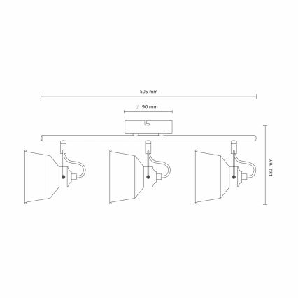 LED plafonsko nadgradno svetlo 3xE14/8W/230V