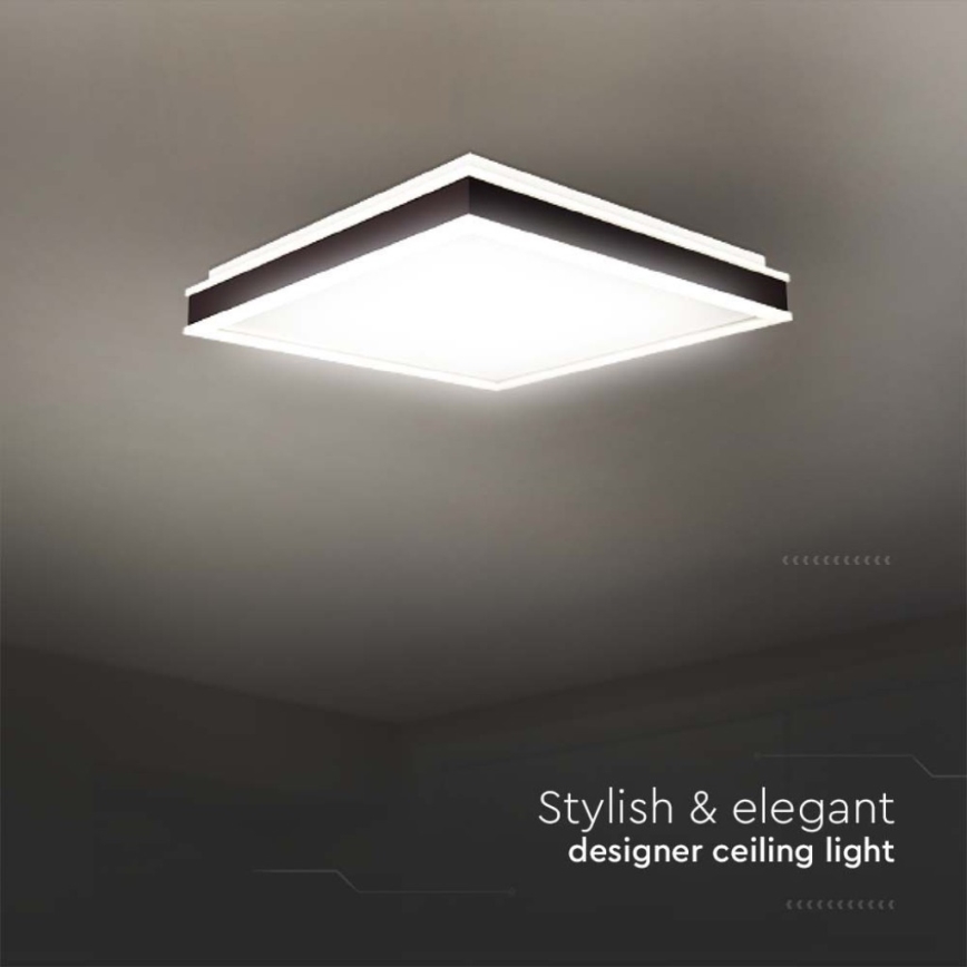 LED plafonsko svetlo 18W, 230V, 4000K, 35x35 cm, crno