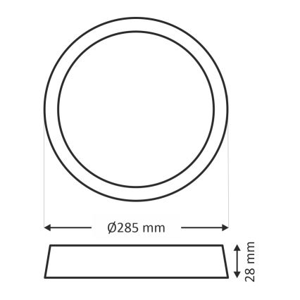 LED plafonsko svetlo 24W/230V, 4200K, prečnik 28,5 cm, belo