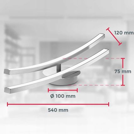 LED plafonsko svetlo 2xLED/6W/230V sjajni hrom