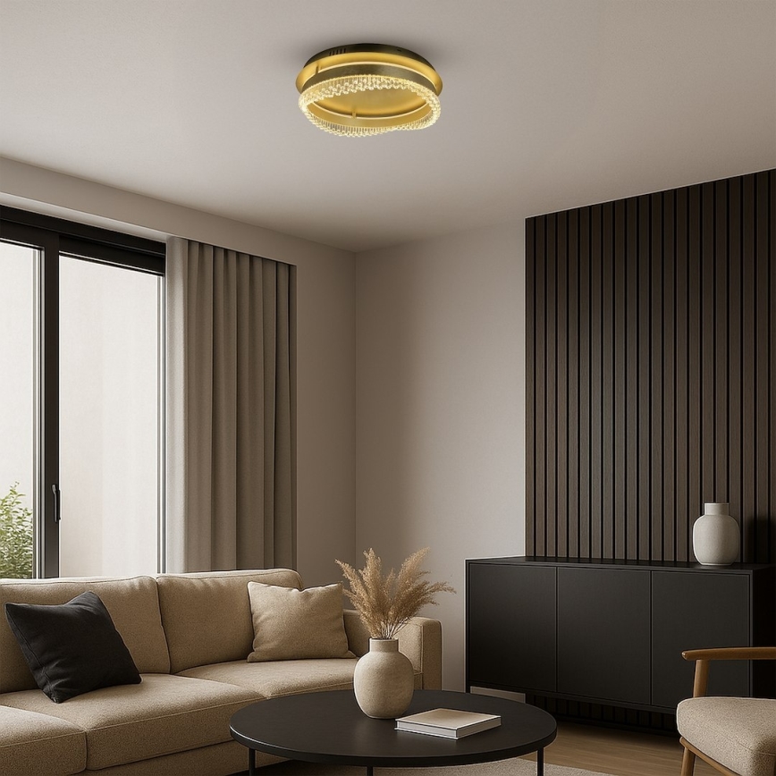 LED plafonsko svetlo 36W/230V, prečnik 43 cm, zlatno