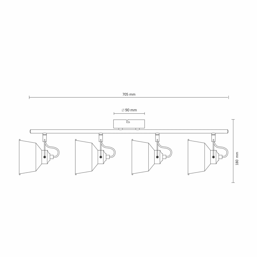 LED plafonsko svetlo 4xE14/8W/230V