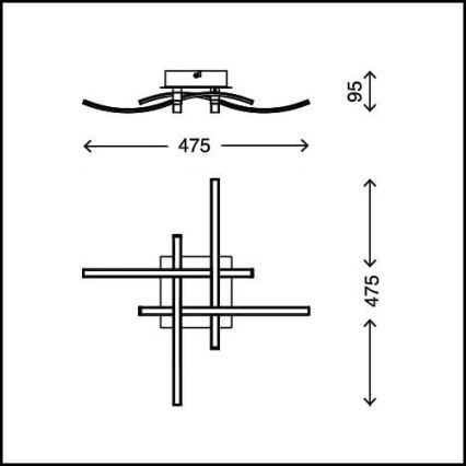 LED plafonsko svetlo 4xLED/2,6W/230V 3000K mat hrom