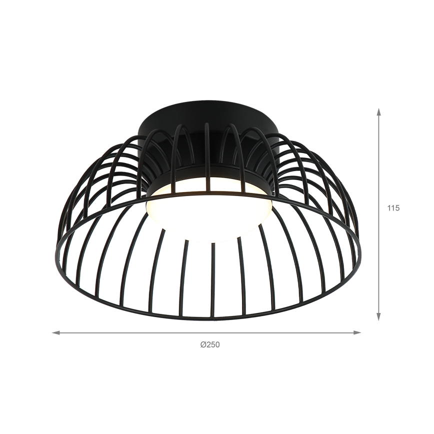 LED plafonsko svetlo BETSY LED/12W/230V, prečnik 25 cm, crno