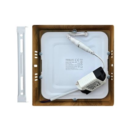 LED plafonsko svetlo BLOCK LED/12W/230V 4200K 16,3x16,3 cm braon