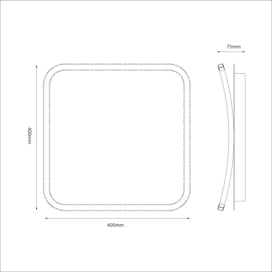 LED plafonsko svetlo CALI LED/30W/230V 40x40 cm crno