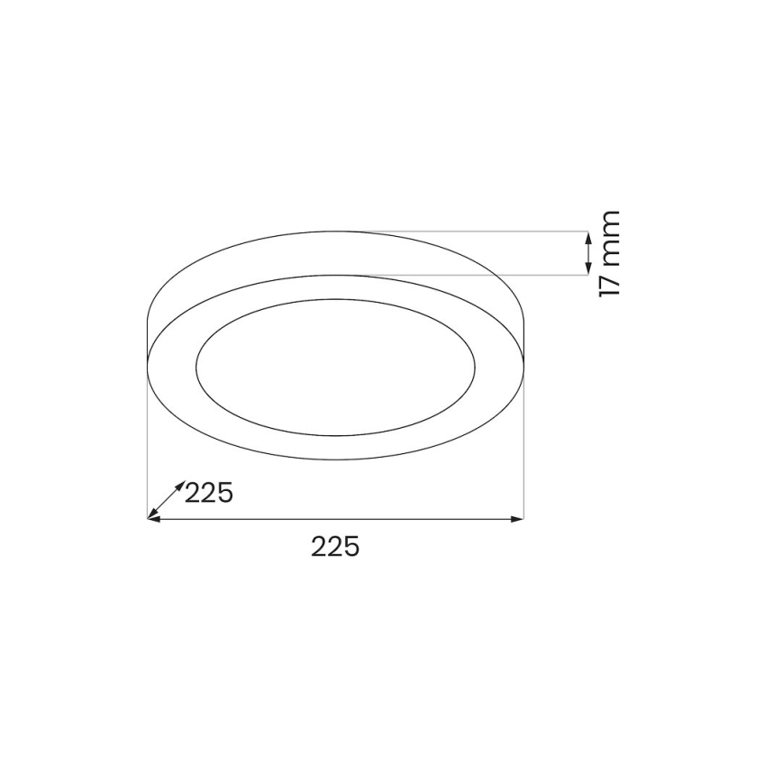 LED plafonsko svetlo EVORA LED/18W/230V 3000/4000/6000K prečnik 22,5 cm crno