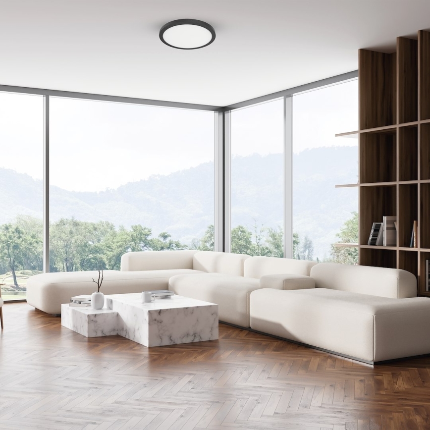 LED plafonsko svetlo EVORA LED/24W/230V 3000/4000/6000K fi 30 cm crno