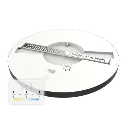 LED plafonsko svetlo EVORA LED/24W/230V 3000/4000/6000K fi 30 cm crno