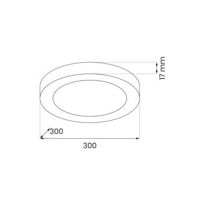 LED plafonsko svetlo EVORA LED/24W/230V 3000/4000/6000K fi 30 cm crno