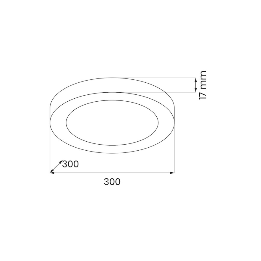 LED plafonsko svetlo EVORA LED/24W/230V 3000/4000/6000K fi 30 cm crno