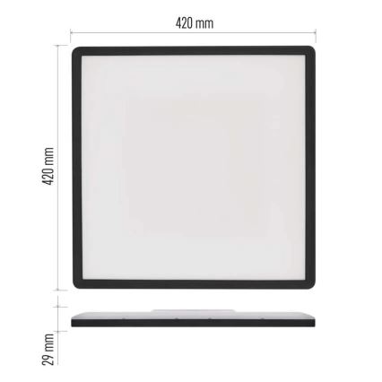 LED plafonsko svetlo FLORI LED/22W/230V 4000K crna 42x42 cm