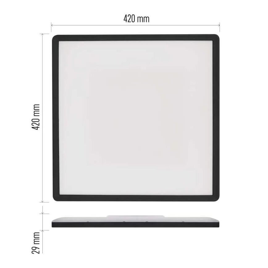 LED plafonsko svetlo FLORI LED/22W/230V 4000K crna 42x42 cm