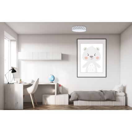LED Dečije plafonsko svetlo GALAXY KIDS LED/24W/230V sa tačkicama bela/crna