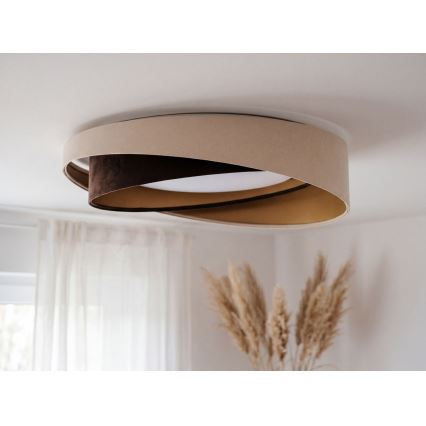LED plafonsko svetlo GALAXY MODERN LED/24W/230V prečnika 55 cm bež/braon/zlatna