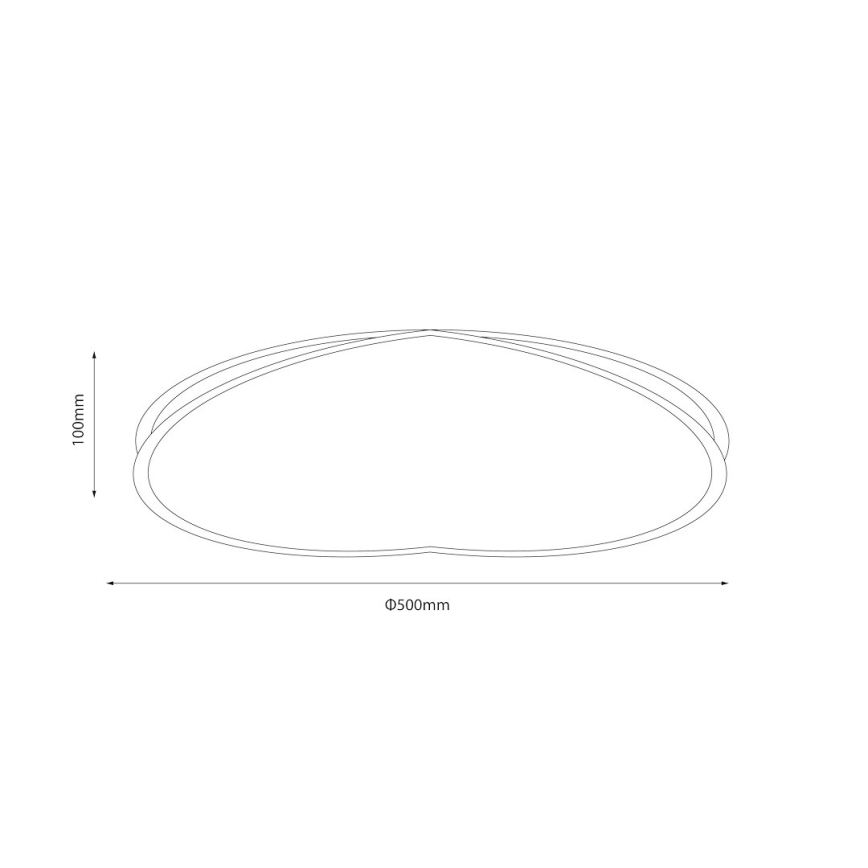 LED Plafonsko svetlo HALO LED/38W/230V prečnik 50 cm crna