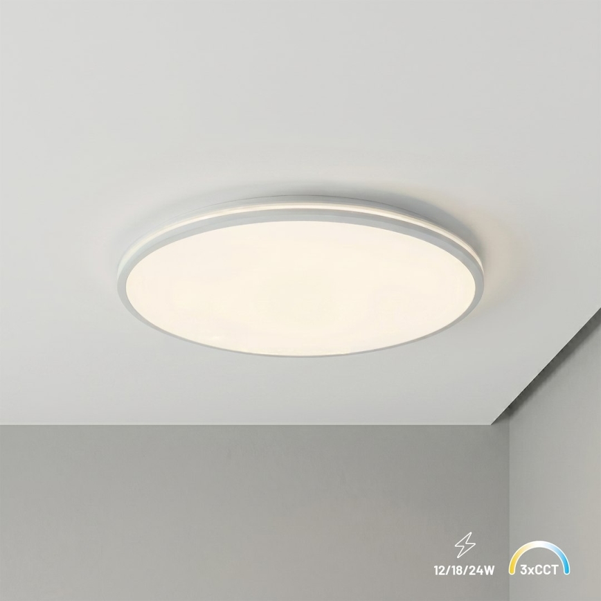 LED plafonsko svetlo HUGO LED/12/18/24W/230V 3000/4000/6500K prečnik 30 cm IP54 belo