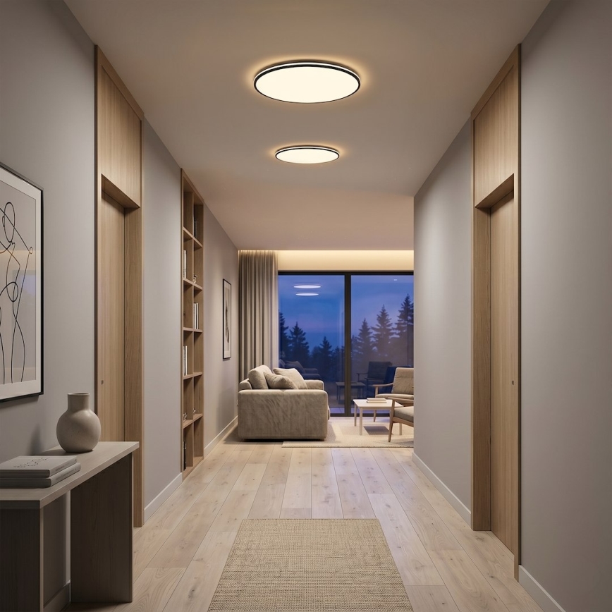 LED plafonsko svetlo HUGO, 16/24/32W, 230V, 3000/4000/6500K, prečnik 37 cm, IP54, crno