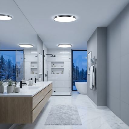 LED plafonsko svetlo HUGO, 16/24/32W, 230V, 3000/4000/6500K, prečnik 37 cm, IP54, crno