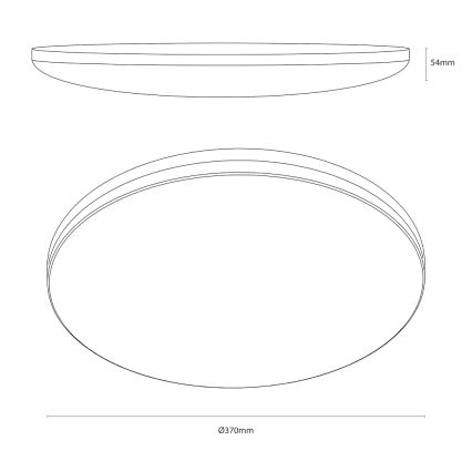 LED plafonsko svetlo HUGO, 16/24/32W, 230V, 3000/4000/6500K, prečnik 37 cm, IP54, crno