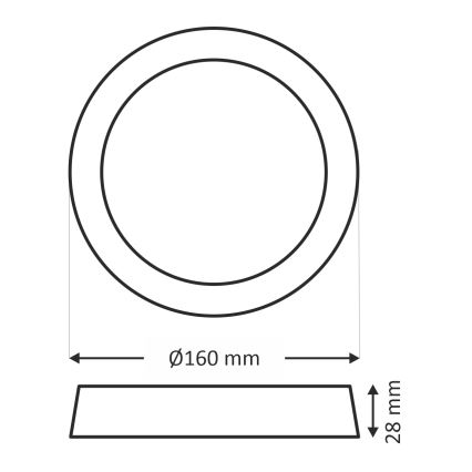 LED plafonsko svetlo LED/12W/230V 4200K prečnik 16 cm bela