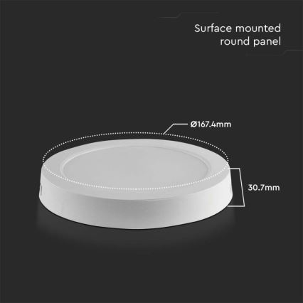 LED plafonsko svetlo LED/12W/230V 6500K Ø 16,7 cm belo