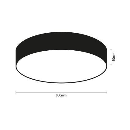 LED plafonsko svetlo LED/135W/230V 3000/4000/6500K Ø 80 cm crno
