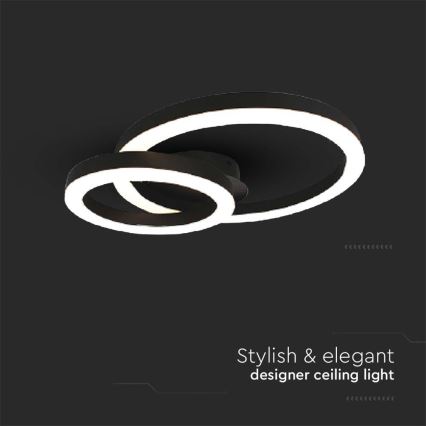 LED plafonsko svetlo LED/20W/230V 3000K crna
