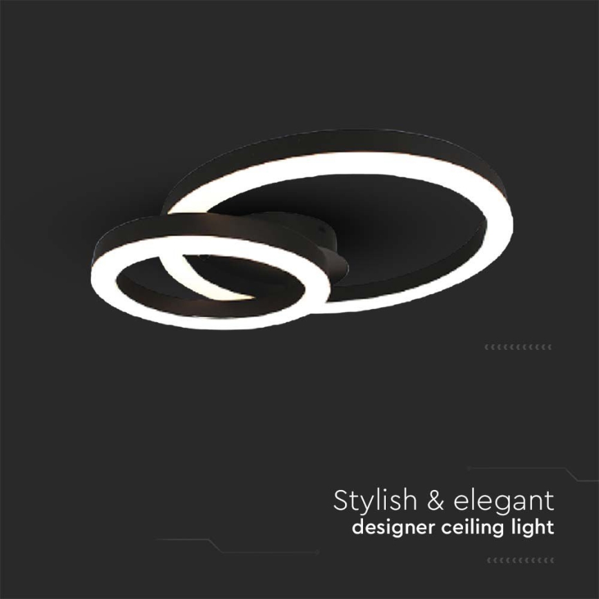 LED plafonsko svetlo LED/20W/230V 3000K crna