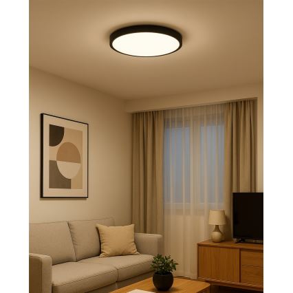 LED plafonsko svetlo LED/32W/230V 3000/4000/6500K prečnik 40 cm crna
