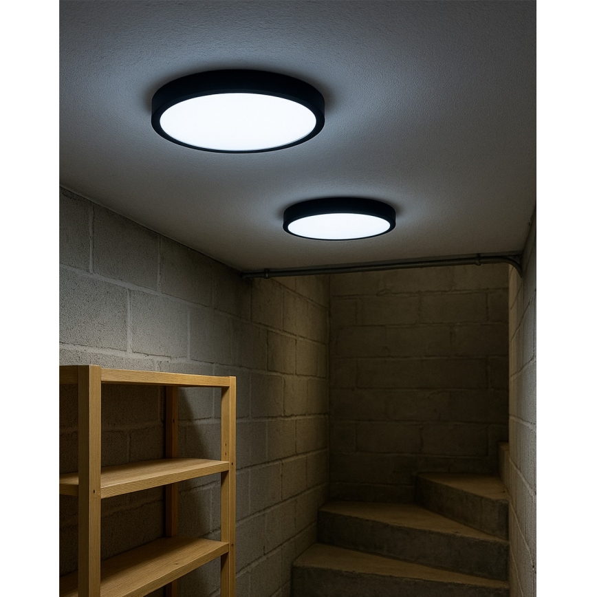 LED plafonsko svetlo LED/32W/230V 3000/4000/6500K prečnik 40 cm crna