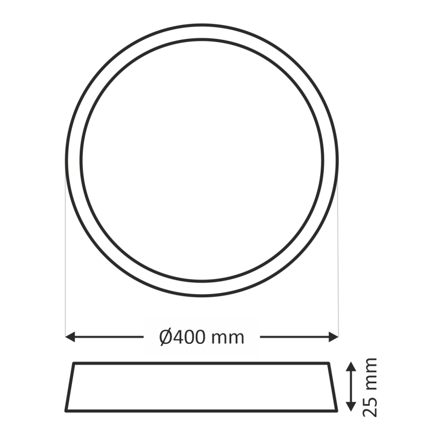 LED plafonsko svetlo LED/32W/230V 3000/4000/6500K prečnik 40 cm crna