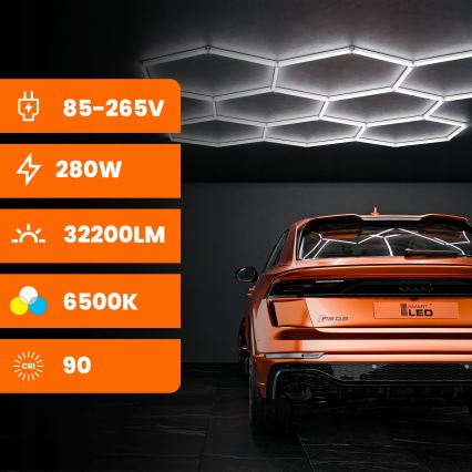 LED Plafonsko svetlo HEXAGON LED/350W/85-265V 6500K 313x298 cm CRI 90 IP44 belo