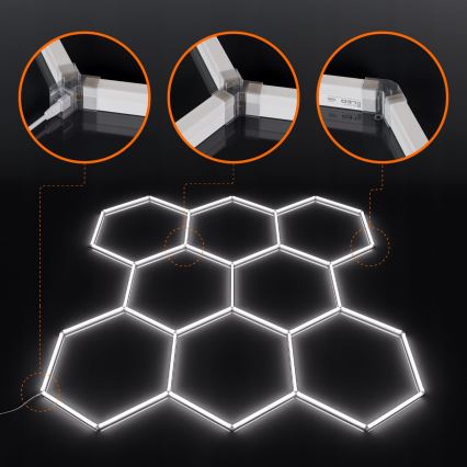 LED Plafonsko svetlo HEXAGON LED/350W/85-265V 6500K 313x298 cm CRI 90 IP44 belo