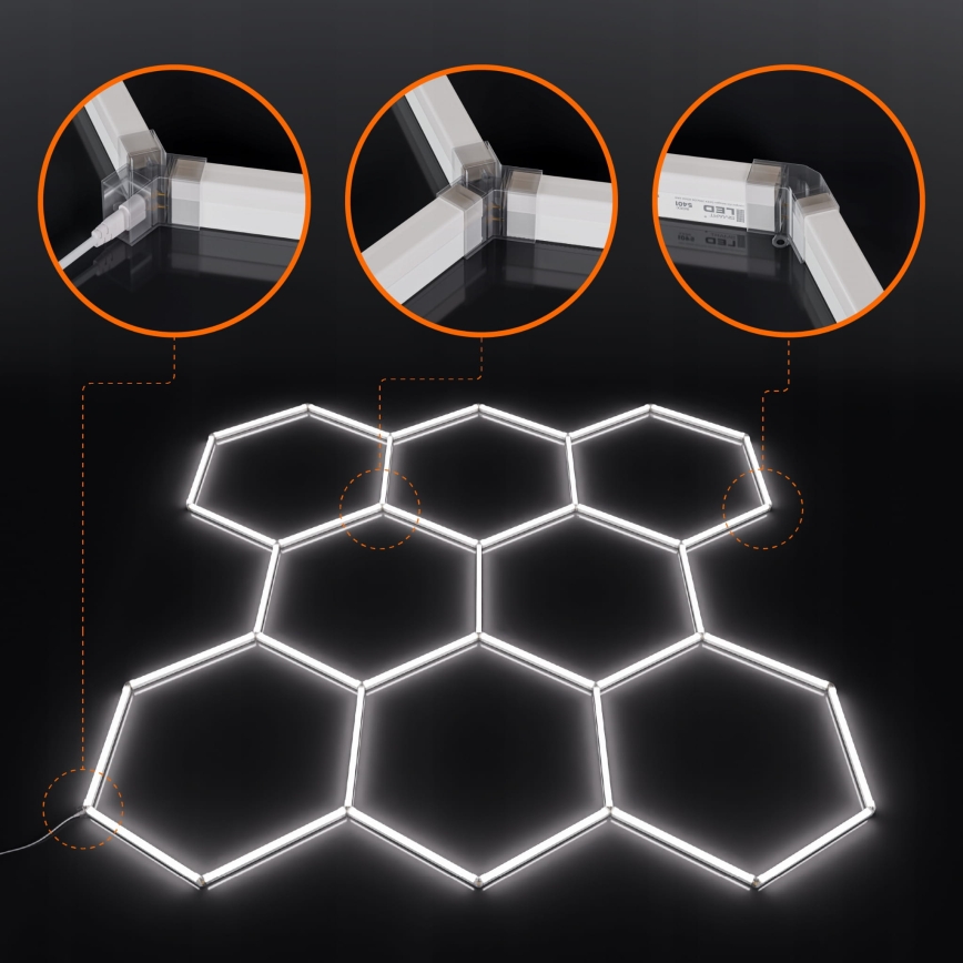 LED Plafonsko svetlo HEXAGON LED/350W/85-265V 6500K 313x298 cm CRI 90 IP44 belo