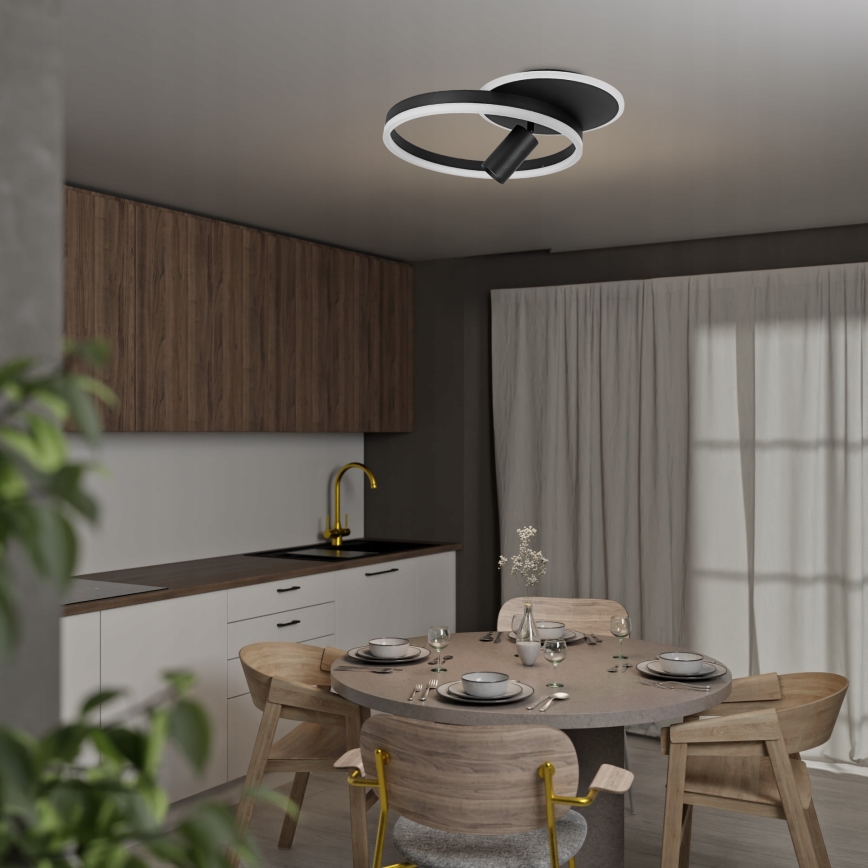 LED plafonsko svetlo LED/38W/230V + 1xGU10/30W u crnoj boji