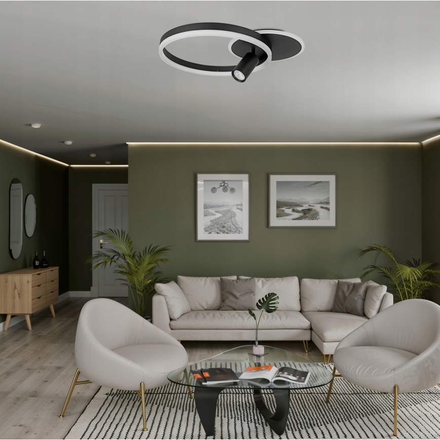 LED plafonsko svetlo LED/38W/230V + 1xGU10/30W u crnoj boji